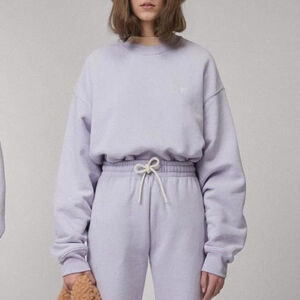 THE ARRIVALS co-ed crew long sleeve sweatshirt 100% cotton lilac size large/XL